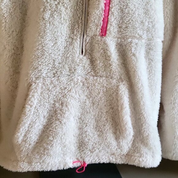 Victorias Secret Pink Sherpa Fleece Pullover Hoodie Pink Accents -L - Picture 6 of 7